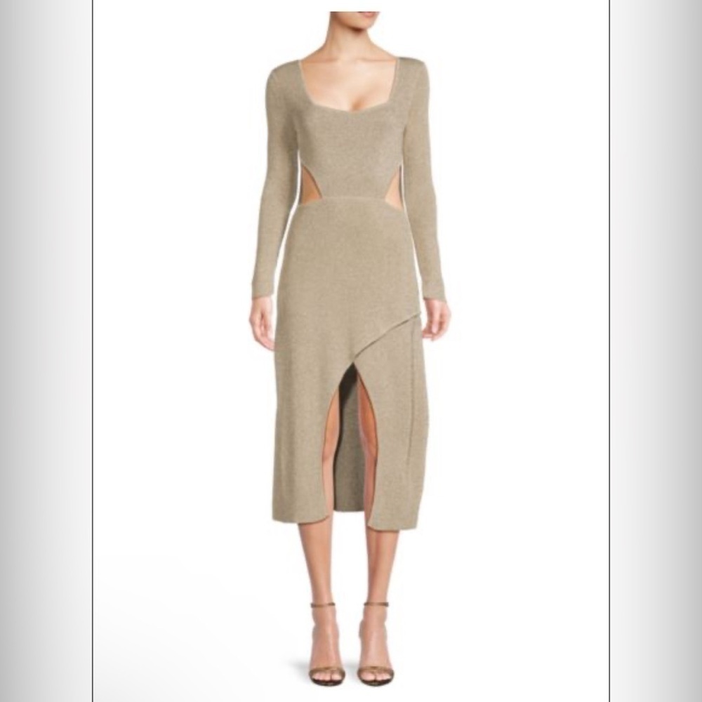 NWT MISA Los Angeles Minka Dress Gold Sz M